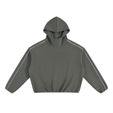 Load image into Gallery viewer, Unisex Boxy Piping Fleece Hoodie
