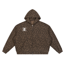Load image into Gallery viewer, Exhibit “E” Unisex Leopard Print Waffle Full Zip Hoodie
