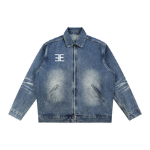 Load image into Gallery viewer, Exhibit “E” Vintage Wash Zip Up Denim Jacket
