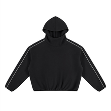 Load image into Gallery viewer, Unisex Boxy Piping Fleece Hoodie
