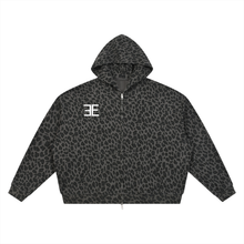 Load image into Gallery viewer, Exhibit “E” Unisex Leopard Print Waffle Full Zip Hoodie

