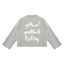 Load image into Gallery viewer, Unisex Expensive Exhibit Mock Neck Raw Edge Boxy Sweatshirt
